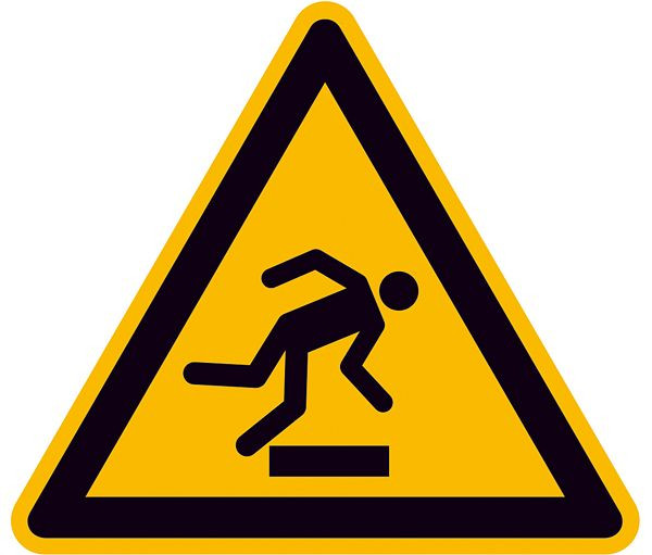 SafetyMarking Warnschild, Warnung vor Hindernissen am Boden, Länge 10 cm, Folie, selbstklebend, 21.A8180