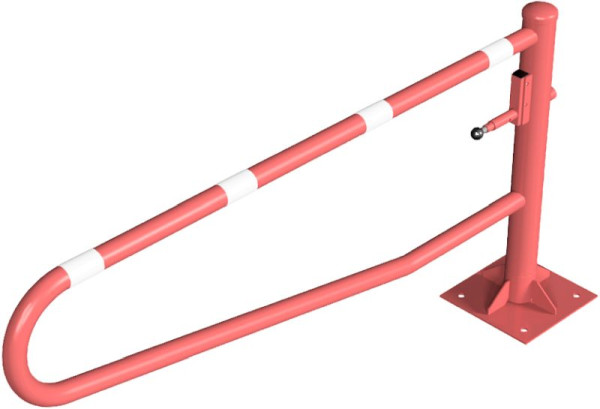 Schake Drehbare Gatterschranke, für Dübel Befestigung, feuerverzinkt, Gesamtbreite: 2000 mm, für Vorhangschloss, beschichtet, 413_201VBP