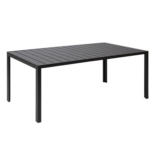 Mendler Gartentisch HWC-F90, Tisch Bistrotisch, WPC-Tischplatte 160x90cm, schwarz, 77067