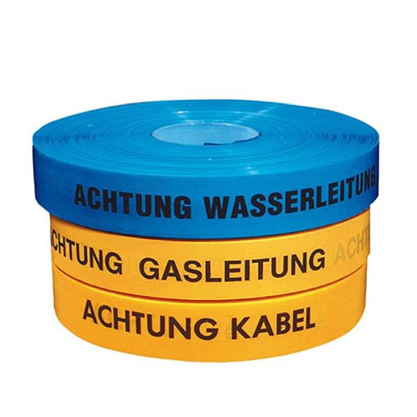 Stein HGS Trassenwarnband, 250 m x 40 mm, VE: 10 Stück, blau, ACHTUNG WASSERLEITUNG STADTWERKE, 18105-0226