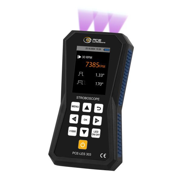 PCE Instruments UV-Stroboskop mit 3 UVA Hochleistungs-LEDs, 317 μW/cm² bei 30 cm, PCE-LES 303UV-385