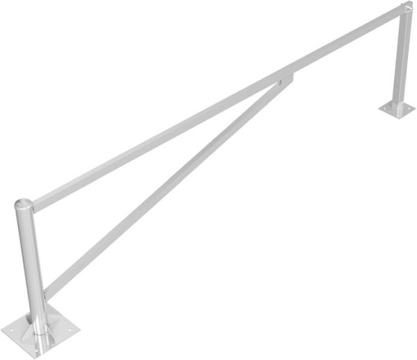 Schake Drehschranke 3,50m, für Vorhangschloss, Drehpfosten: Ø 102mm, Schrankenarm: 60x40mm, inkl. 2 Auflagepfosten, zum Aufdübeln, feuerverzinkt, 413_350VP