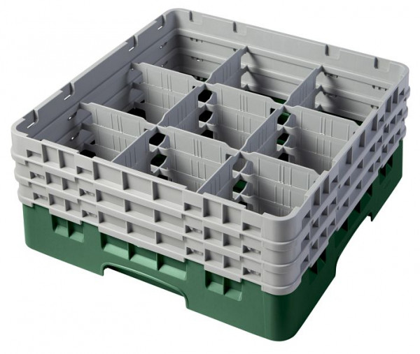 Cambro Spülkorb mit 9 Fächer Camrack® 17,4 cm Flaschengrün, 9S638119