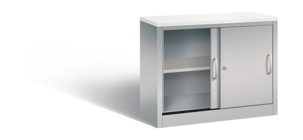C+P Sideboard mit Schiebetüren Acurado, H720xB1000xT400mm, Farbe: Weißaluminium, Bügelgriff, 2 OH, 5725-00 S10069