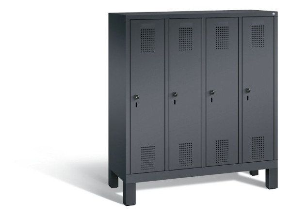 C+P Kindergarten-Spind Evolo, H1350xB1190xT300mm, Farbe: Schwarzgrau, 480103-40 S10043