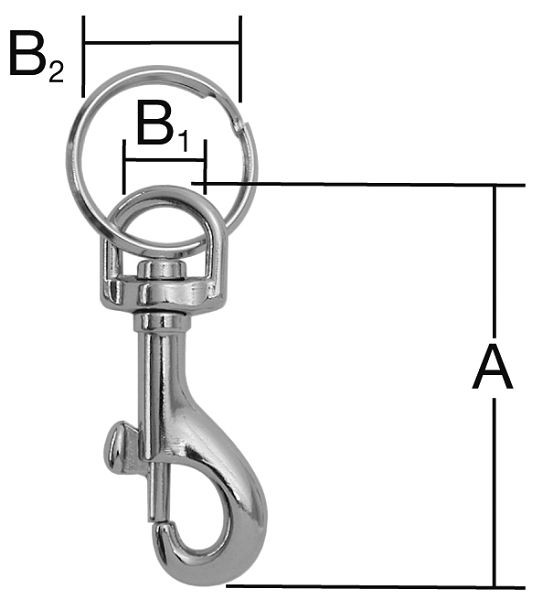 Vormann Karabiner mit Schlüsselring 60 mm, VE: 5 Stück, 007900758AV