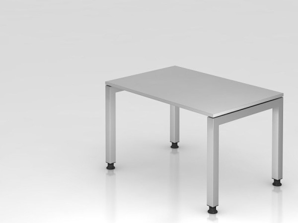 Hammerbacher Schreibtisch U-Fuß eckig 120x80cm Grau, Rechteckform, schwebende Platte, VJS12/5/S