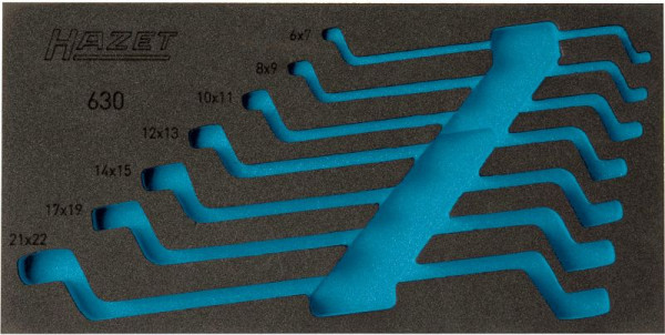 Hazet 2-Komponenten Weichschaum-Einlage, für 163-296/7, Abmessungen / Länge: 342 mm x 172 mm, 163-296L