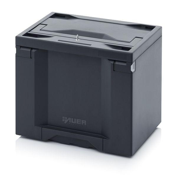 Auer Toolboxen Pro, 40 x 30 x 34 cm, Box dunkelgrau, Deckel dunkelgrau, TB S 4333 F1