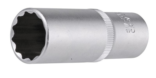SW-Stahl Steckschlüsseleinsatz, 1/2", Zwölfkant, 21 mm, tief, 05632-21SB