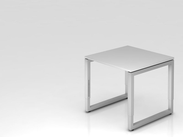 Hammerbacher Schreibtisch O-Fuß eckig 80x80cm Grau, Rechteckform mit schwebender Tischplatte, VRS08/5/S