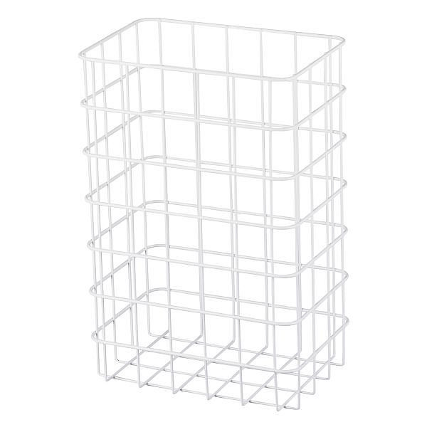 Air Wolf Abfallkorb mit 25 Liter Volumen, Serie Omikron II, H x B x T: 450 x 300 x 200 mm, Stahl weiß, 35-762