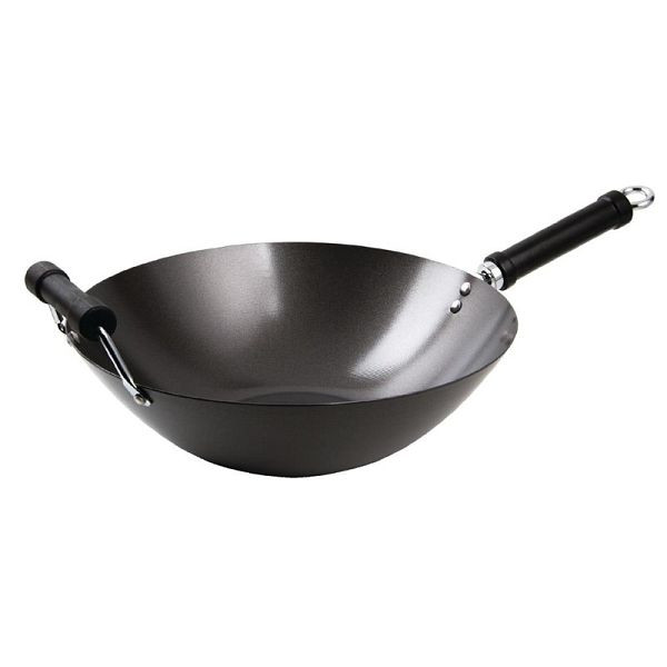 Kitchen Craft Antihaftbeschichteter Wok mit flachem Boden 35,5cm, K250