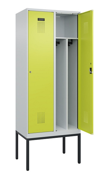 C+P Spind Evolo PLUS, Gestell, 2 Abteile, 2120x800x500mm, 7035/0024, Verschluss Zylinderschloss, 0490307-22F S10042