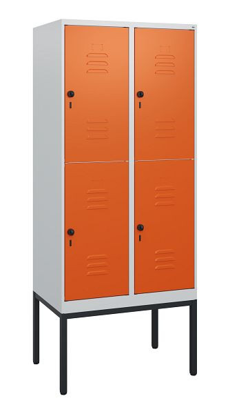 C+P Doppelstöckiger Spind Classic PLUS, Gestell, 2 Abteile, 1950x800x500mm, 7035/2004, Drehriegel, 0803305-22 S10060