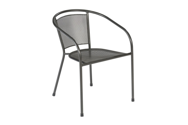 Merxx Delos Set 5-teilig, 2 Bistrosessel, 2 Sitzkissen, grau, 1 Tisch, rund, Ø 60 cm, Stahlgeflecht, 50202-800