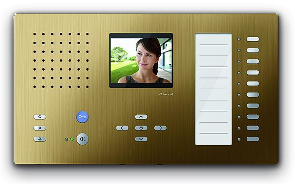 TCS Video Innenstation zum Freisprechen Serie Carus ADAPTO + 10 Tasten, Aufputzmontage bronze, CAI2200-0151