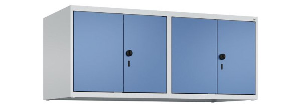 C+P Schrankaufsatz Classic PLUS, C Aufsatzschrank Classic PLUS, 4 Abteile, 500x1200x500mm, 7035/5023, Drehriegel, 080092-40 S10005
