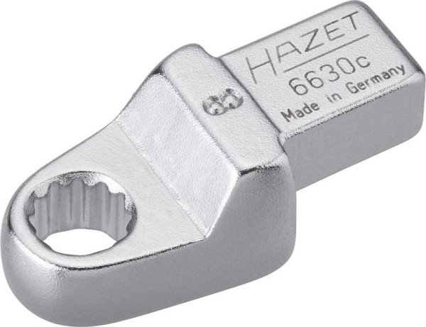 Hazet Einsteck-Ringschlüssel, Einsteck-Vierkant 9 x 12 mm, Außen-Doppel-Sechskant-Tractionsprofil, 8 mm, 6630C-8