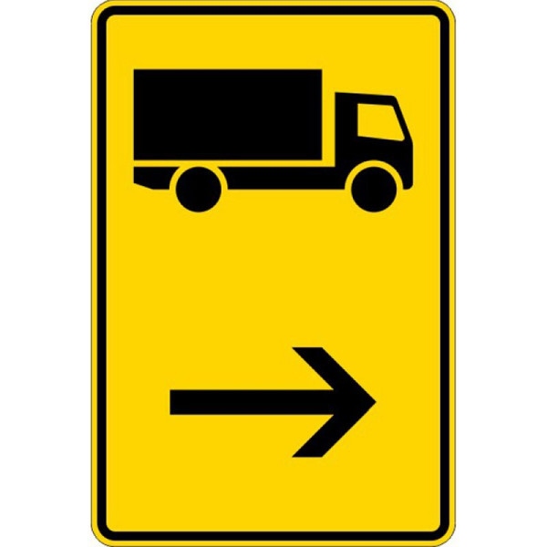 Stein HGS Wegweiser für KFZ mit einer zulässigen Gesamtmasse über 3,5 t (hier rechts) Nr. 422-20, 900x600mm /RA1/Alform, 422-20-212