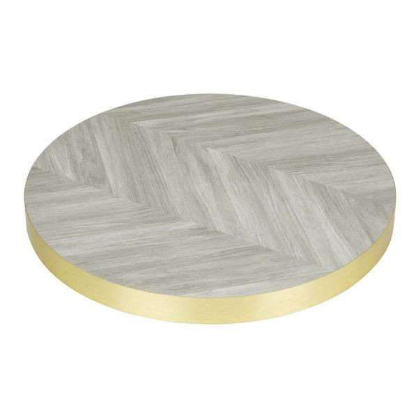 Bolero vorgebohrte runde Tischplatte im Chevron-Design, 600 mm, FU511