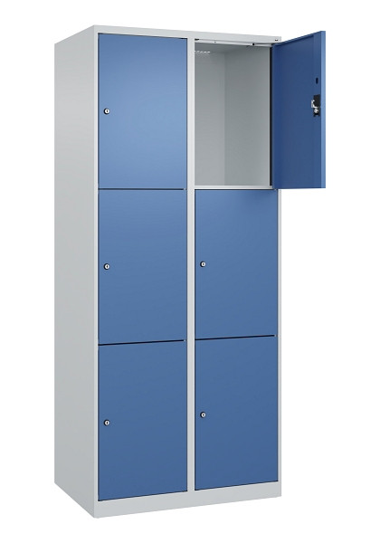 C+P Schließfachschrank Evolo PLUS, 6 Fächer, 1850x800x500mm, 7035/5023, 049000-223 S10008