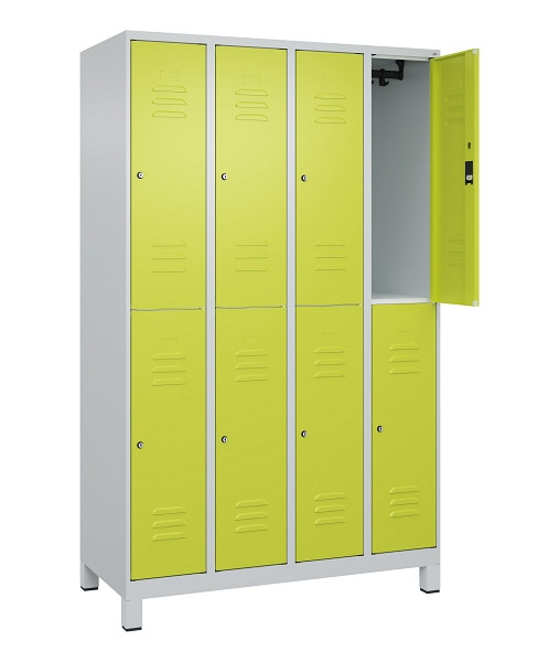 C+P Doppelstock-Spind Classic PLUS, Füße, 4 Abteile, 1950x1200x500mm, 7035/0024, 080310-40 S10025