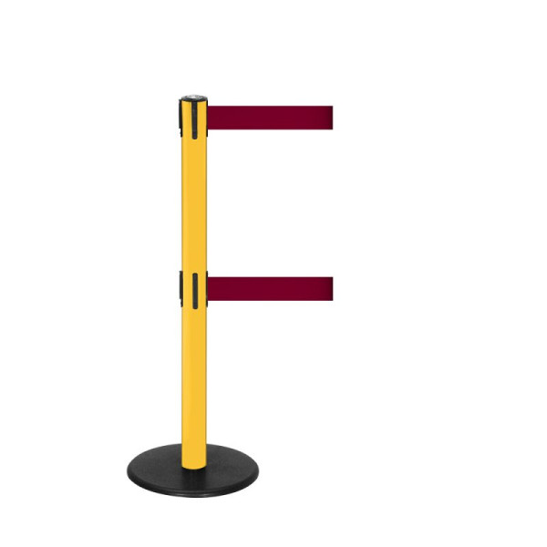 Stein HGS Personenleitsystem -P-Line Duo-, gelb, burgunder, mit magnetischem Gurtendstück, Gurtlänge: 2 x 4 m, 14153-1404