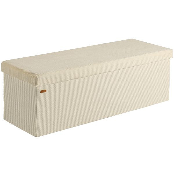 casaria Sitzbank Beige Cord 114x38x38cm MDF faltbar, 109918