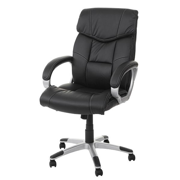 Mendler Massage-Bürostuhl HWC-A71, Drehstuhl Chefsessel, Heizfunktion Massagefunktion Kunstleder, schwarz, 57749