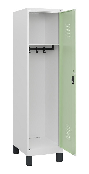 C+P Spind Evolo PLUS, Füße, 1 Abteil, 1630x400x500mm, 9016/6019, Zylinderschloss, 0490105-12 S10046