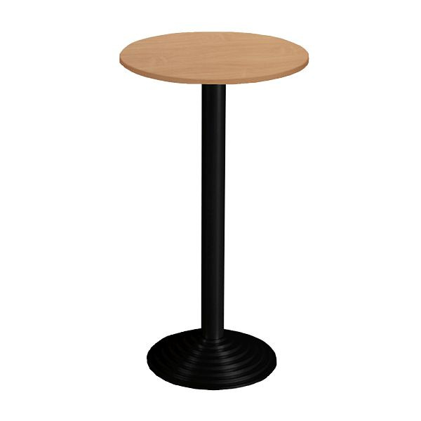 Bisley MULTI Desking Stehtisch, rund, 1 Platte, schwarz, 38 mm, Dekor BC buche, H 740 x D 600 mm, SR106BC333