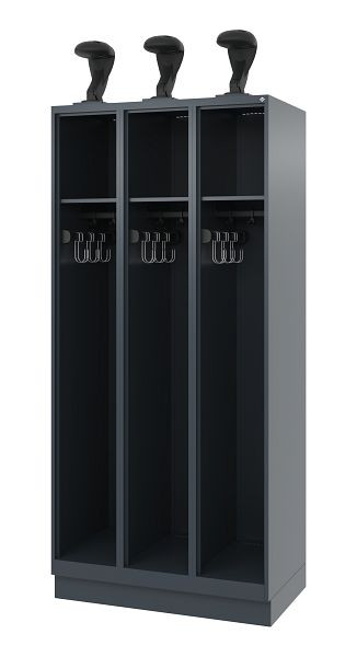 C+P Feuerwehrspind Evolo, Modell EXPERT, 3 Abteile, H1850B900T500 mm, Anthrazit, 0491015-30 S10010