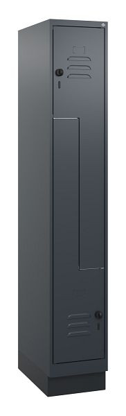 C+P Z-Spind Classic PLUS, Sockel, 2 Abteile, 1800x300x500mm, 7016/7016, Drehriegel, 0800237-102 S10012