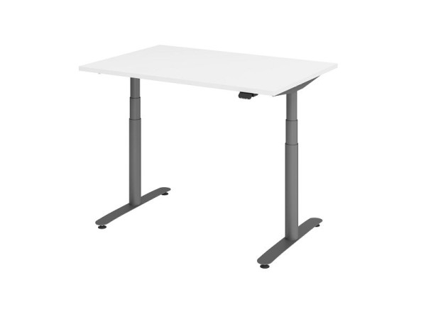 Hammerbacher Sitz-Steh-Schreibtisch elektrisch 120x80cm Weiß/Graphit, VXDLR12/W/G
