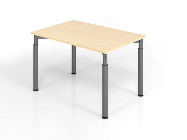 Hammerbacher Schreibtisch YS12, 120 x 80 cm, Platte: Ahorn, 25 mm dick, ABS-Dickkante, Rechteckform, Graphit, VYS12/3/G