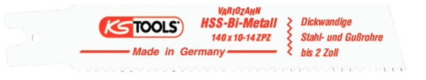KS Tools Säbelsägeblatt Rems, HSS-Bi-Metall, 140mm, 2,5mm, VE: 5 Stück, 129.4483