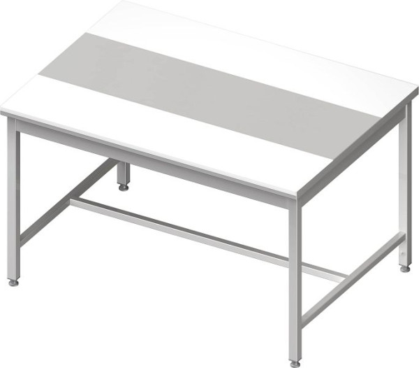 Stalgast Zentralarbeitstisch mit mittiger Strebe, 1600x1200x850 mm, mit zweiseitiger PE-Schneideplatte, ohne Aufkantung, verschweißt, VAT161216