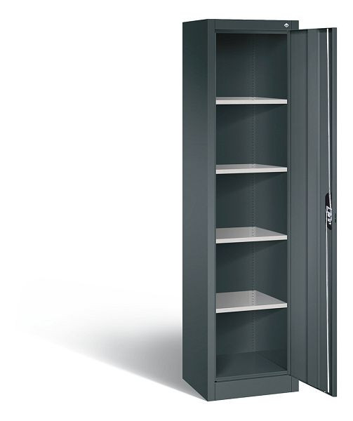 C+P Büroschrank Acurado, H1950xB502xT400mm, Farbe: Anthrazitgrau, Muldengriff, 5 OH, 9234-000 S10266