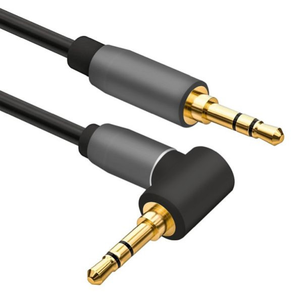 Helos Anschlusskabel, Klinke 3,5mm Stecker/Stecker 90°, PREMIUM, 3,0m, schwarz, 288710