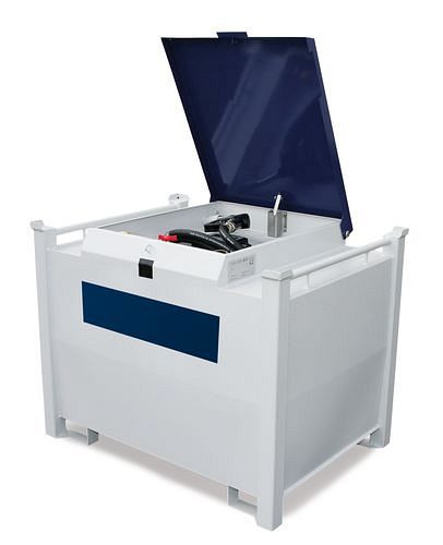 DENIOS Mobile Dieseltankanlage Eco, 440 Liter, mit 12/24V-Pumpe und Zubehör, 252575