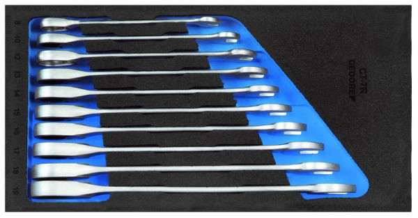 GEDORE Schaumeinlage leer, Satz Maulschlüssel mit Ringratsche, CT, 2322315