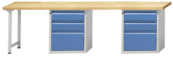 ANKE Werkbänke Kombiwerkbank, Modell 903 E, 2800 x 700 x 840 mm, RAL 7035/5012, KSP 40 mm, 511.118