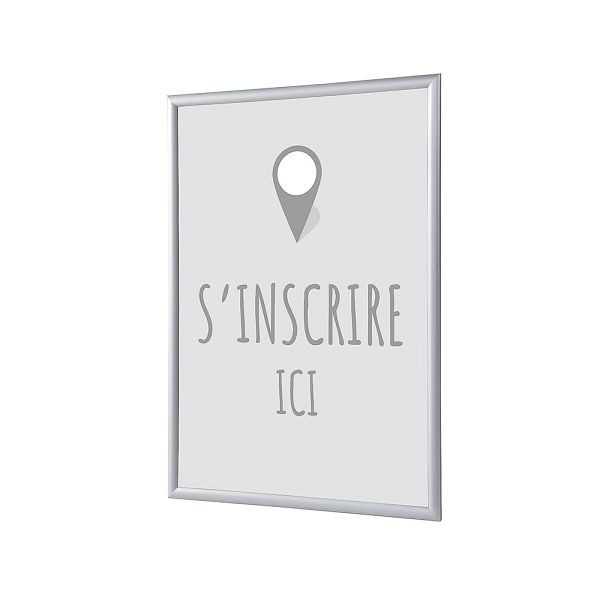 Showdown Displays Klapprahmen A4 Komplettset Hier Anmelden Grau Französisch, KRA4G25LPPI584