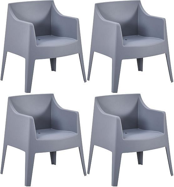 CLP 4er Set Stühle Bartal, grau, 327744, 4255716382568