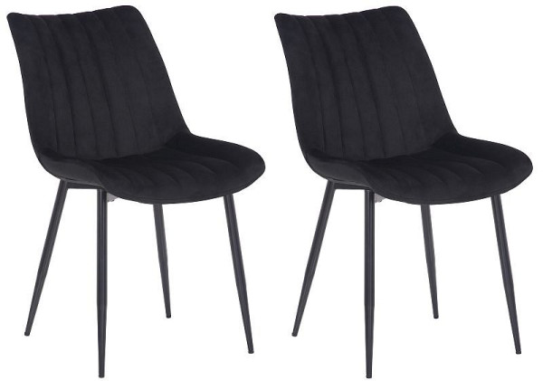 CLP 2er Set Stühle Rahden Samt, schwarz, 319436, 4251756465759
