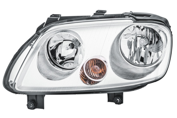 HELLA Halogen-Hauptscheinwerfer, für u.a. VW Touran (1T1, 1T2), chrom, ECE, für Rechtsverkehr, links, 1EE 010 203-011