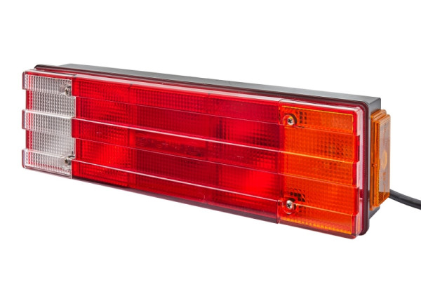 HELLA Heckleuchte, Glühlampe, 24V, Anbau/geschraubt, Lichtscheibenfarbe: mehrfarbig, Kabel: 1400mm, offene Kabelenden, links/rechts, 2SK 340 101-011