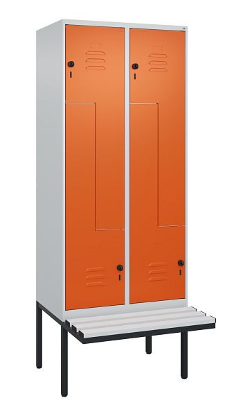 C+P Z-Spind Classic PLUS, Bank, 4 Abteile, 2120x800x815mm, 7035/2004, Drehriegel, 0800437-224 S10062