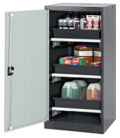 Produktbild von asecos Chemikalienschrank Systema-T CS-53L, Korpus anthrazit, Flügeltüren grau, 3 Tablarauszüge, 208834 asecos Chemikalienschrank Systema-T CS-53L, Korpus anthrazit, Flügeltüren grau, 3 Tablarauszüge, 208834